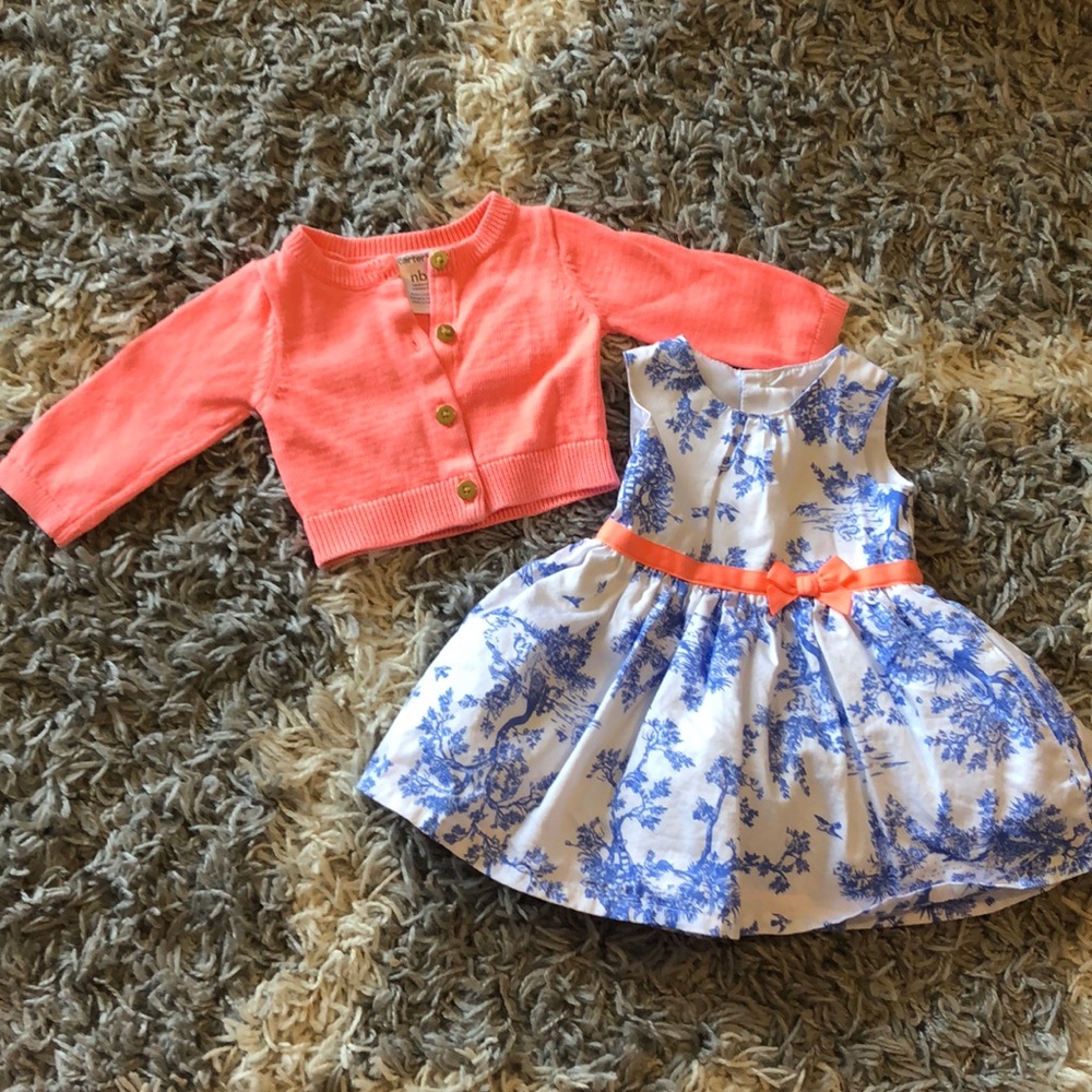 2PIECE! Newborn fancy dress and matching sweater